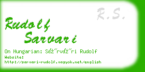 rudolf sarvari business card